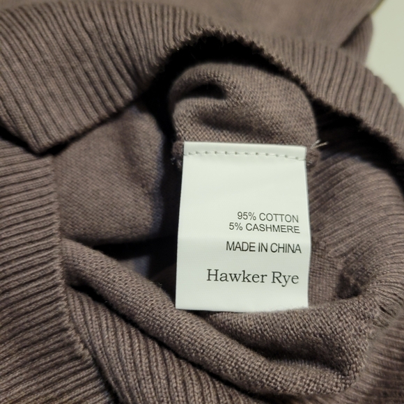 Hawker Rye Cashmere Cotton Blend V Neck Sweater Mens Size Medium - Picture 5 of 5